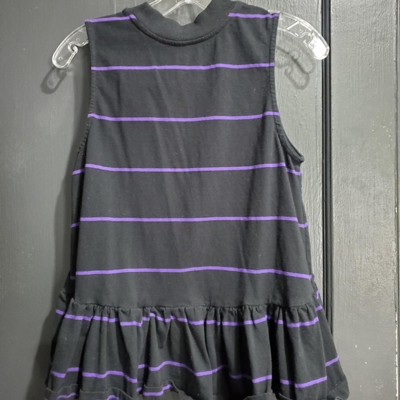 Anthropologie Black & Purple Striped Peplum Top - Size M - Picture 4 of 6